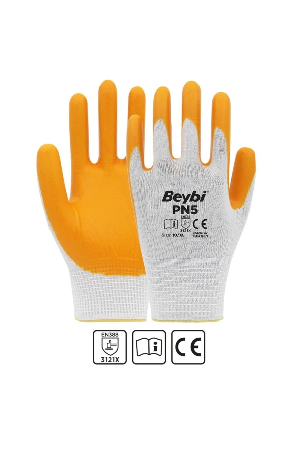 Iş Eldiveni Sarı Beyaz Eldiven - Resim 3