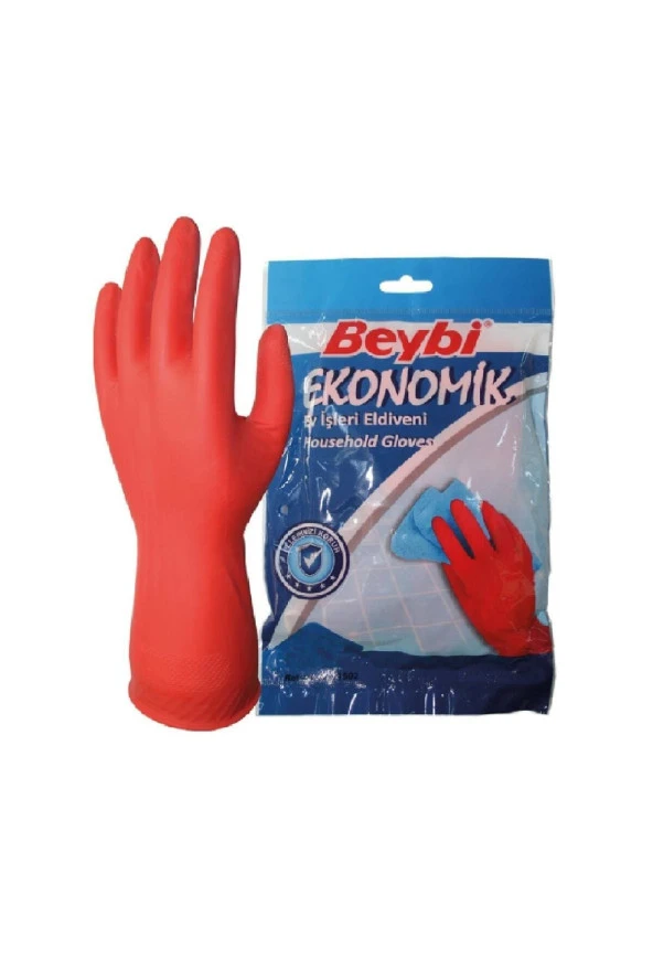 Beybi Bulaşık Eldiven -  Kırmızı Eldiven 9-9,5 - 3 Çift ürün görseli