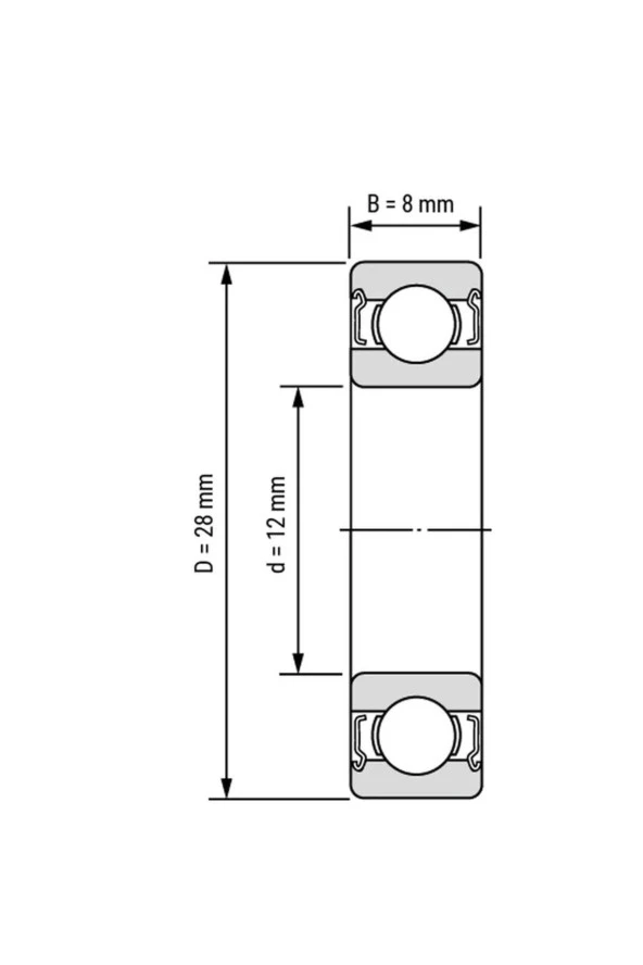 6001 Zz Rulman 12x28x8 - Resim 2