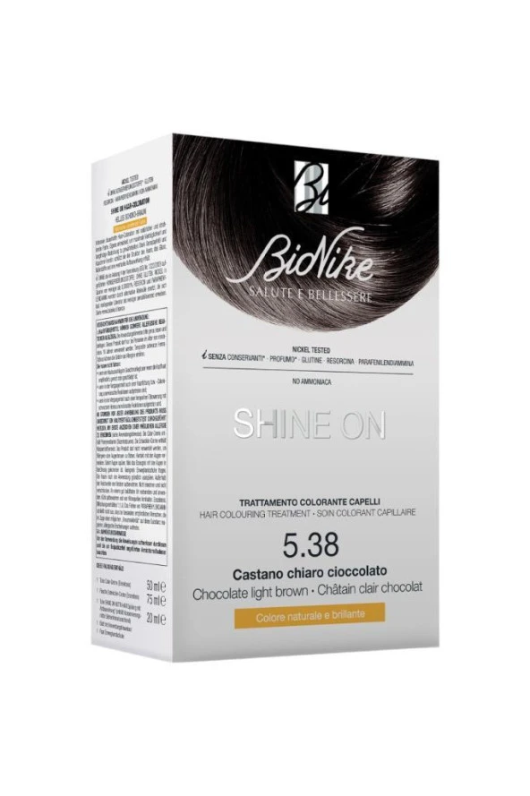 BIONIKE SHINE ON Hair Colouring Treatment No: 5.38 CHOCOLATE LIGHT BROWN