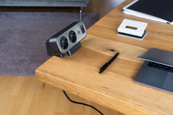 Brennensthul Estilo Duplex Serisi 9 Soketli Typ-C ve USB li 19.500 Amper Akım Korumalı 2 Metre Kablolu Masa Üstü Priz - 5