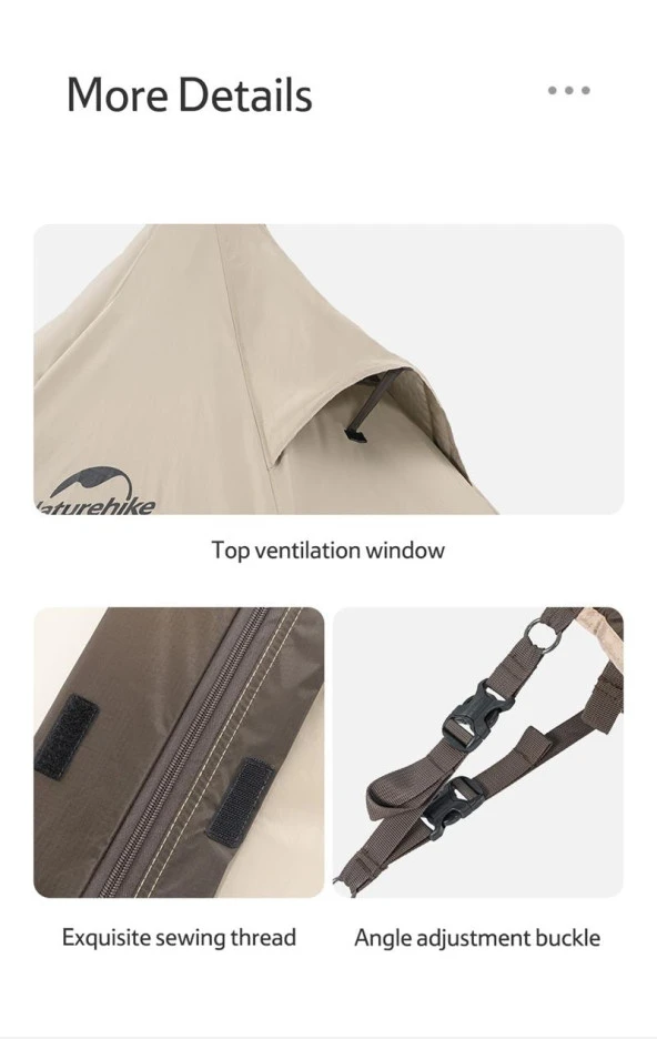 Naturehike Moğol Glamping 4 Kişilik Piramid Çadır - 8