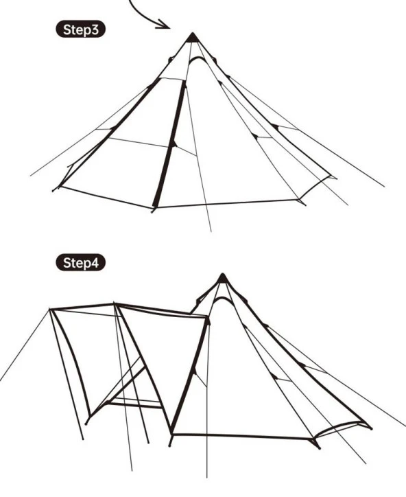 Naturehike Moğol Glamping 4 Kişilik Piramid Çadır - 10
