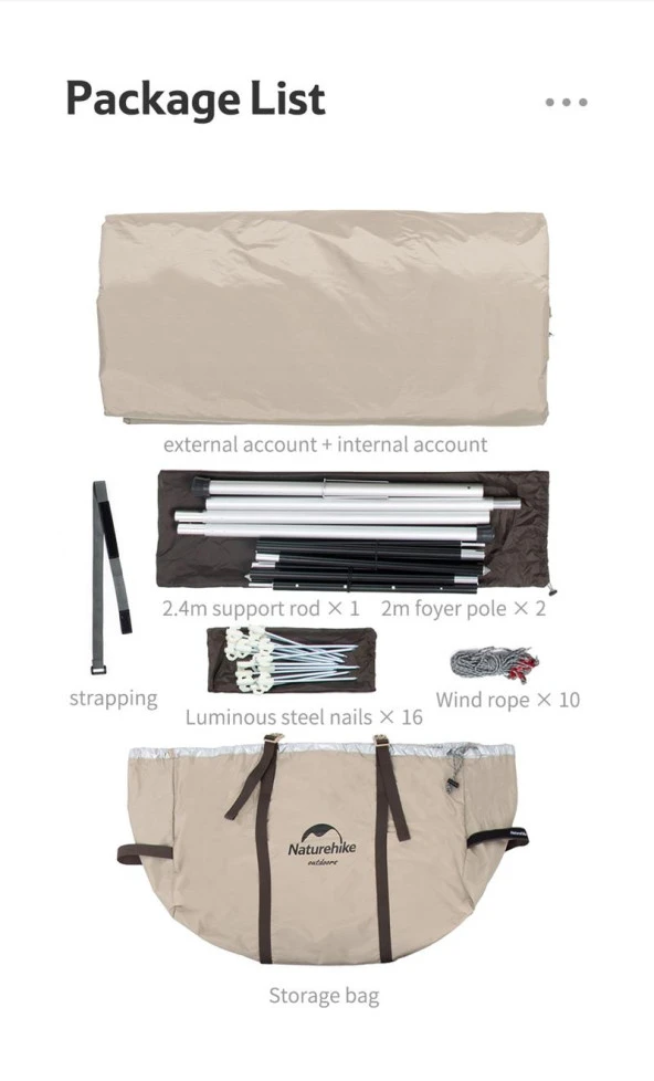 Naturehike Moğol Glamping 4 Kişilik Piramid Çadır - 7