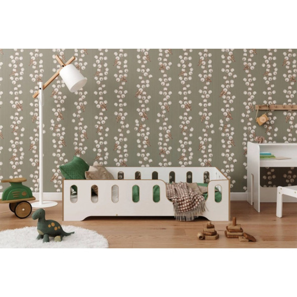 Beyaz Montessori Yatak Mdf Çocuk ve Bebek Odası Karyola - 3