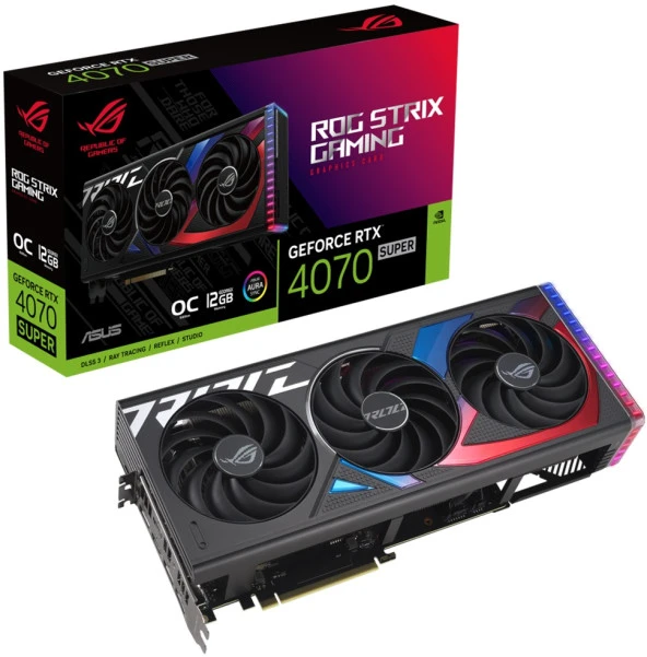 Asus Geforce Rtx 4070 Super Rog Strix O12g 12Gb Gddr6x 192 Bit Dlss 3 Ekran Kartı (Rog-Strıx-Rtx4070s-O12g-Gamıng) 90Yv0kd0-M0na00