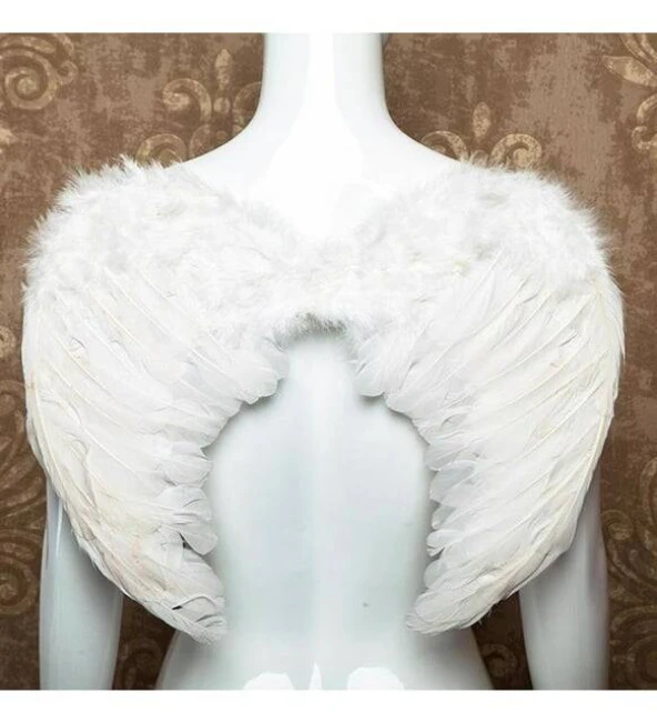 Melek Kanadı Tüylü Beyaz 50x35 cm - Resim 2