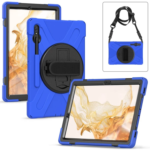 Samsung Galaxy Tab S7 FE LTE T737 T736 T733 T730 Kılıf Defender Askılı Pars Case Fuji