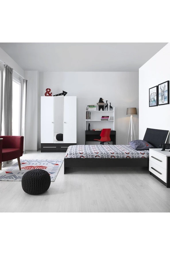 RENGARENK Unıversity Başlıklı Karyola 100x200  cm ürün görseli