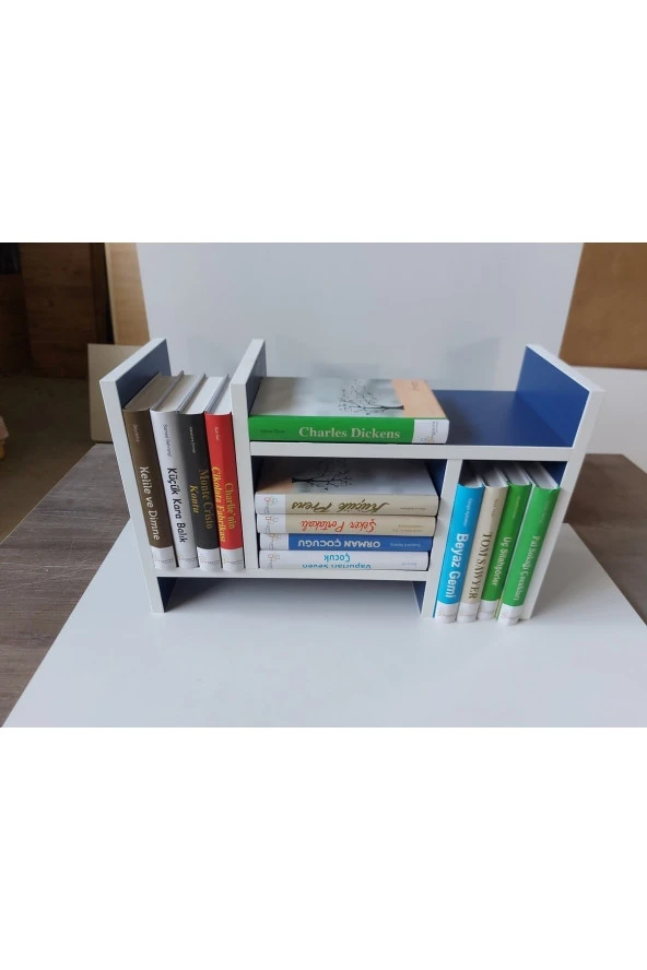 Ünüvar Konsept Tidy Ayarlanabilir Kitaplık Masa Üstü Kitaplık Tezgah Üstü Düzenleyici Organizatör - Kolay Kurulum