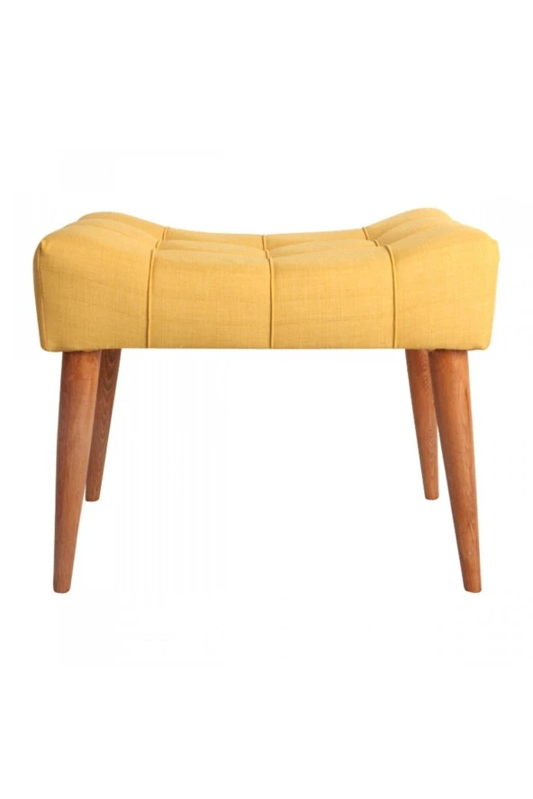 Ünüvar Konsept Puf Bench Sarı - Ahşap Ayak 60X40
