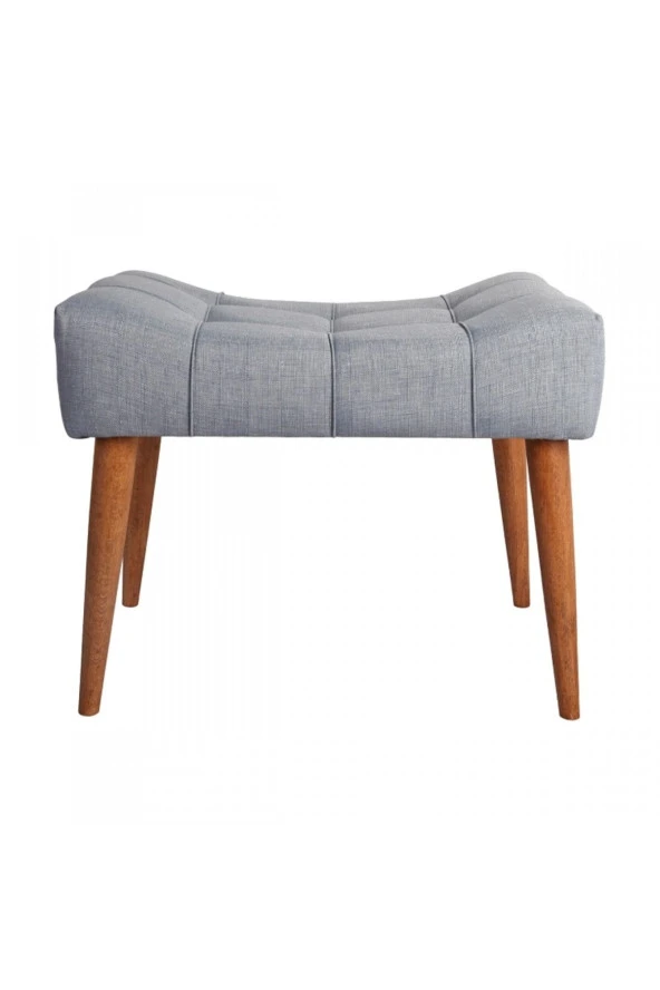 Ünüvar Konsept Dekoratif Puf Bench Mavi - Ahşap Ayak 60X40