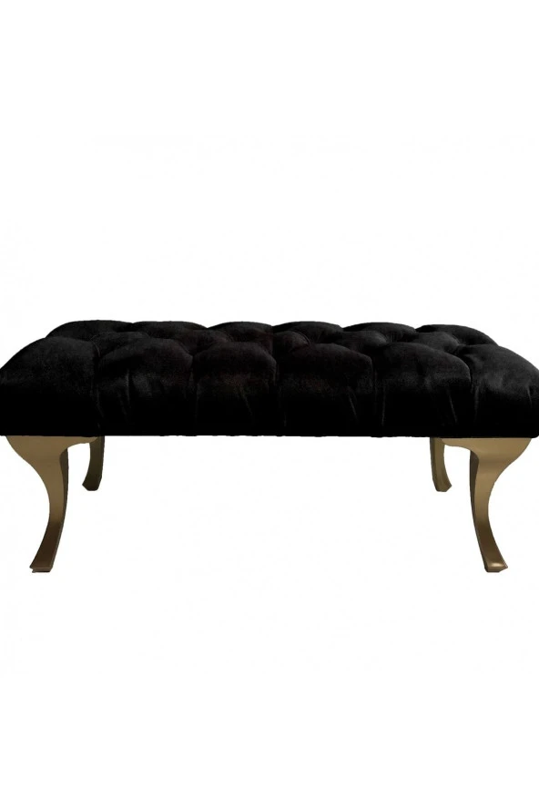 Ünüvar Konsept Puf Bench Siyah - Gold Ayak