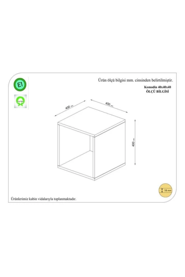 Ünüvar Konsept Ceviz Box Komodink2 - 2