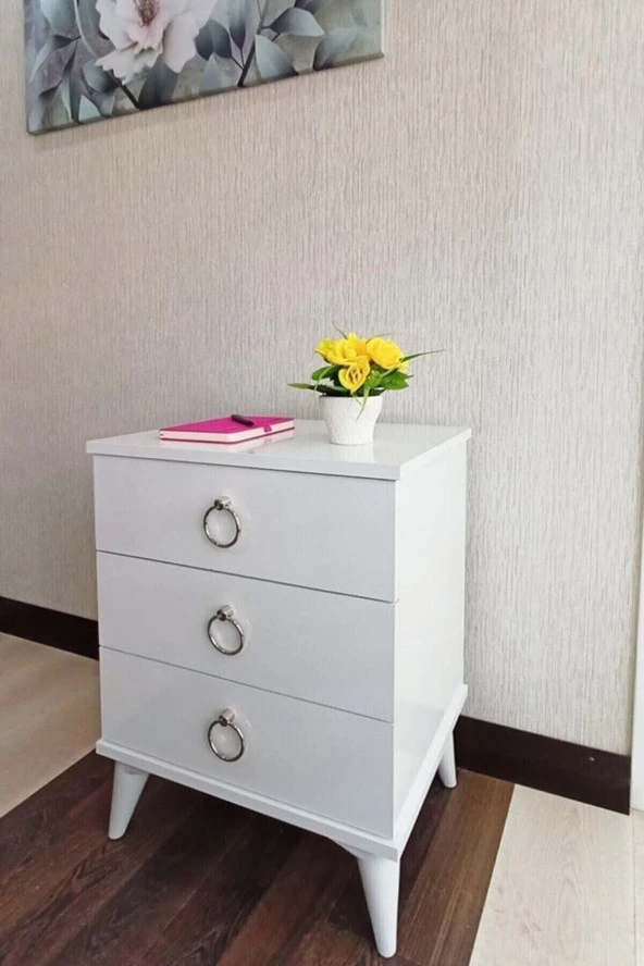 Drd Consept Komidin / Şifonyer 3 Çekmece Gümüş / Yatak Odası / Genç Odası / Cocuk Odası / Bebek Odası