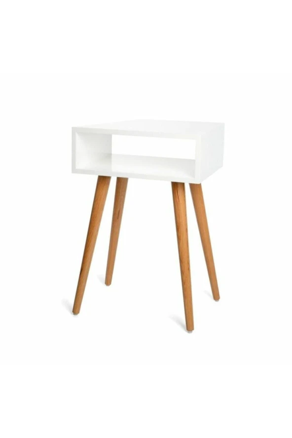 Ünüvar Konsept Ceviz Ayak Beyaz Komodin ürün görseli