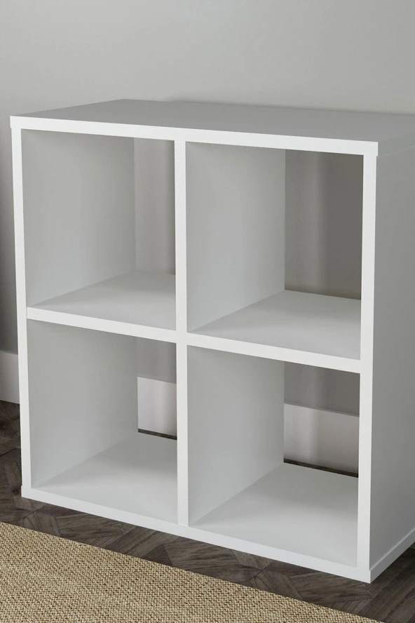 ÜNÜVAR KONSEPT Cube 4 Raflı Kitaplık Medıum Mat Beyaz K2 - Resim 3