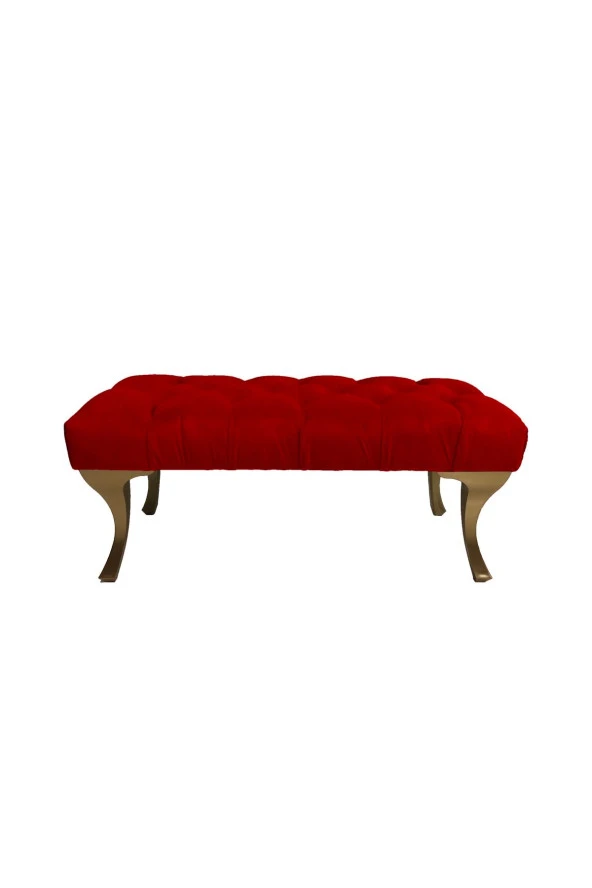 Ünüvar Konsept Puf Bench Kırmızı - Gold Ayakk2