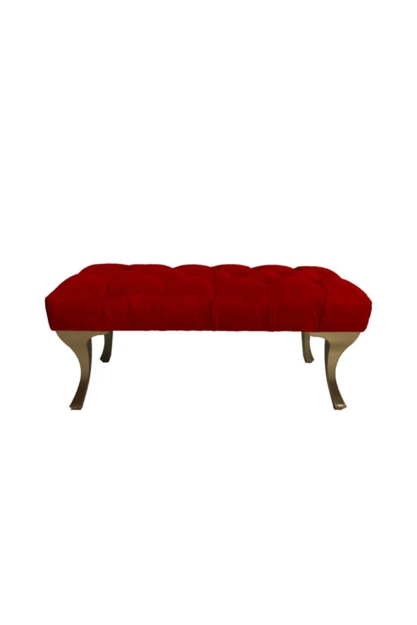 Ünüvar Konsept Puf Bench Kırmızı - Gold Ayak