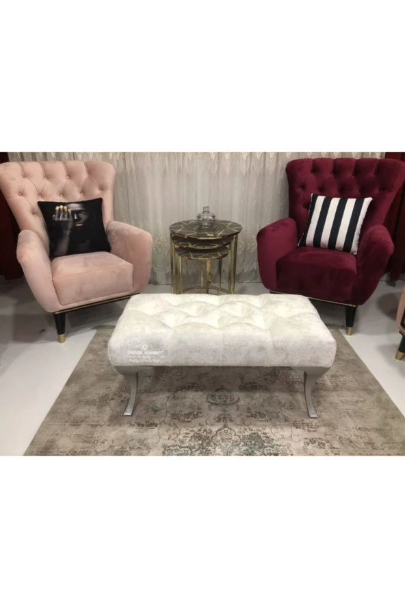 Ünüvar Konsept Puf Bench - Gri Ayak 01K2