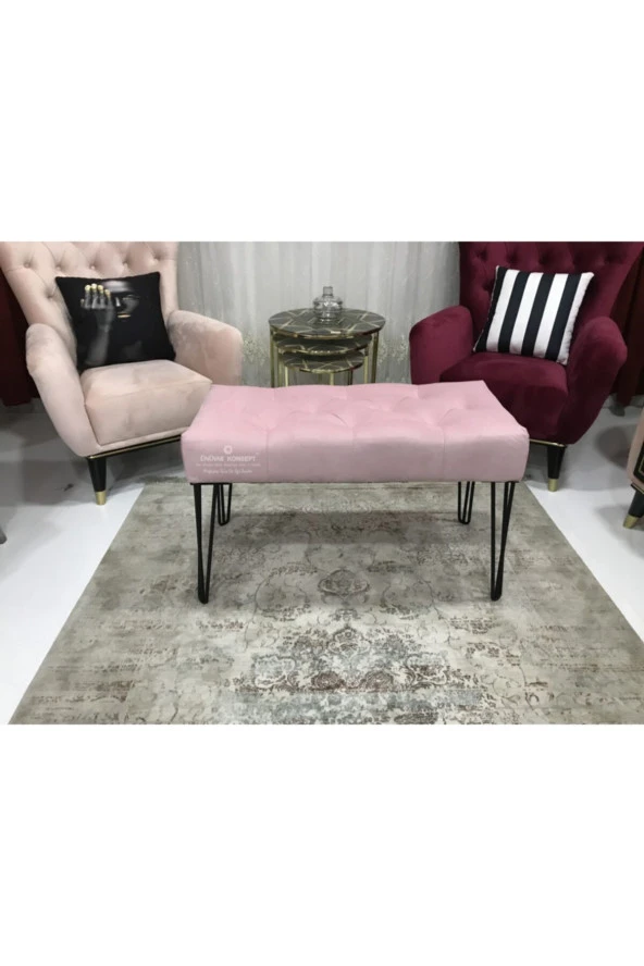 Ünüvar Konsept Puf Bench - Metal Ayak
