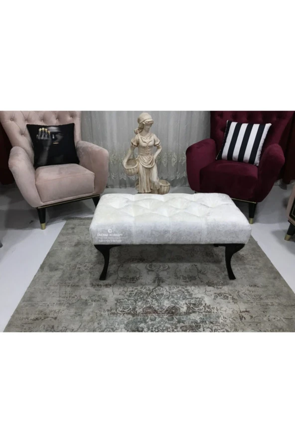 Ünüvar Konsept Puf Bench - Siyah Ayak