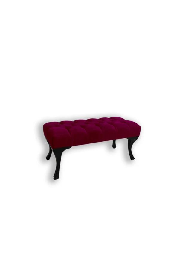Ünüvar Konsept Puf Bench Bordo - Siyah Ayak