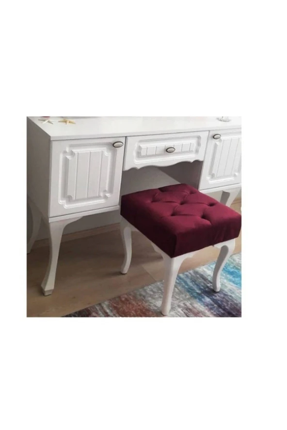 Ünüvar Konsept Dekoratif Puf Bench - Bordo