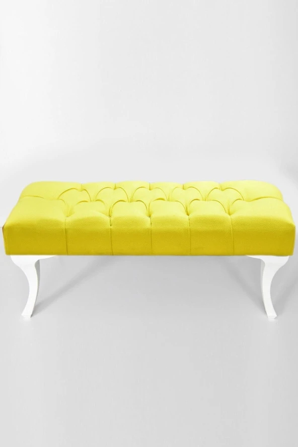 Tokko Sarı Hünkar Büyük Boy Kapı Önü Ayak Ucu Bench Puf 90 Cm