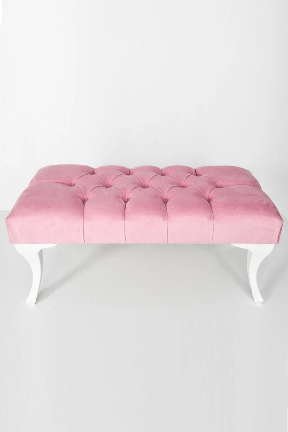 Tokko Pembe Hünkar Büyük Boy Kapı Önü Ayak Ucu Bench Puf 90 Cm