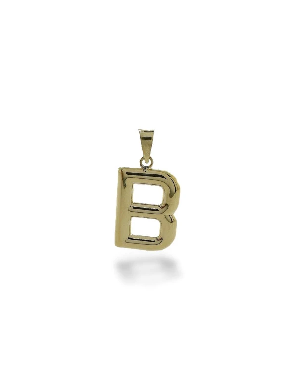 B Harfi Taşsız İdeal Boy 14 Ayar Altın Kolye Ucu ürün görseli