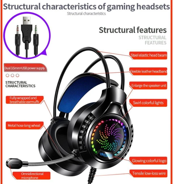 SNT Energy Q7 Gaming RGB Mikrofonlu Kulaklık 3.5mm. + Usb - 5