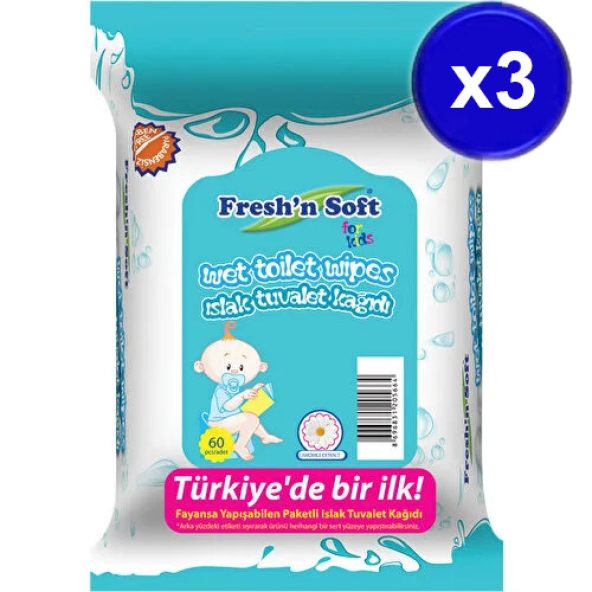 Freshn Soft Islak Tuvalet Kağıdı Çocuk 60 LI   X 3 Adet