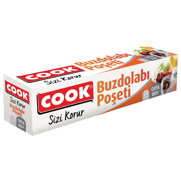 Cook Buzdolabı Poşeti Orta Boy 20 Adet 24X38 CM