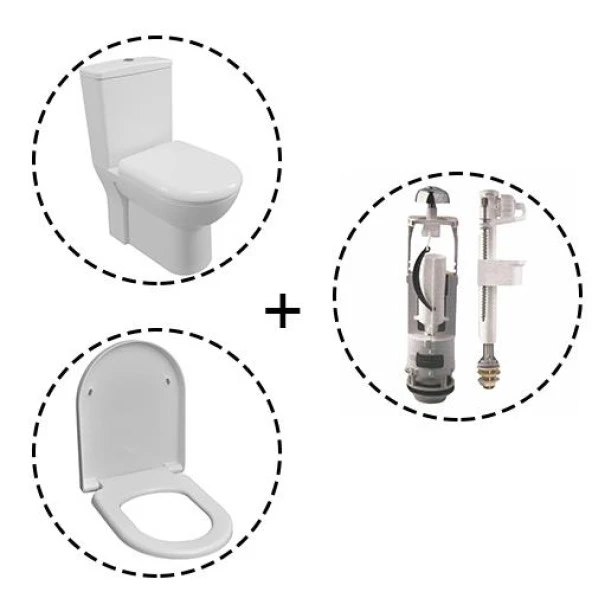 Serel Friendly Btw Duvara Sıfır Klozet Seti 4 Parça SET.6781STS110H - 2