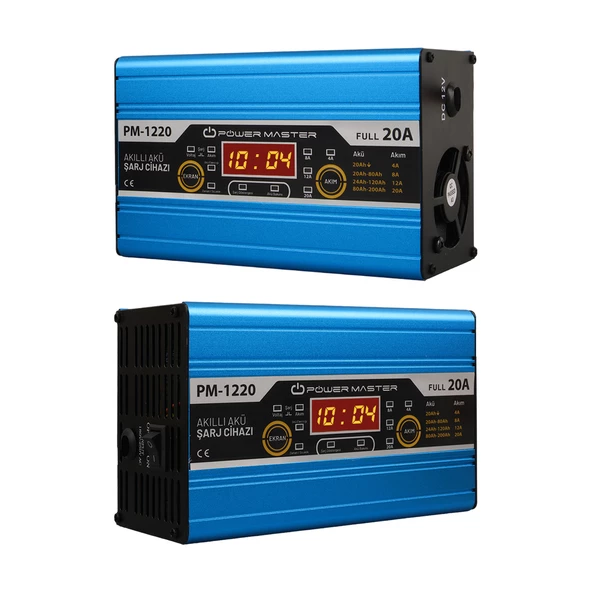 Powermaster PM-1220 12 Volt Max 20 Amper Akü Şarj Cihazı Otomatik Araba Motor Karavan Akü Şarj Aleti - 2