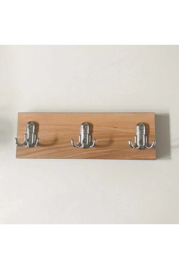 Modilayn Püskül Ahşap Kapı Arkası Amerikan Askı, 6'Lı Duvar Askısı 10X30 Cm