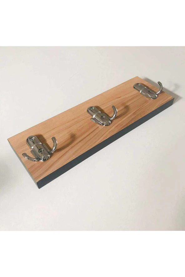 Modilayn Püskül Ahşap Kapı Arkası Amerikan Askı, 6'Lı Duvar Askısı 10X30 Cm - 2