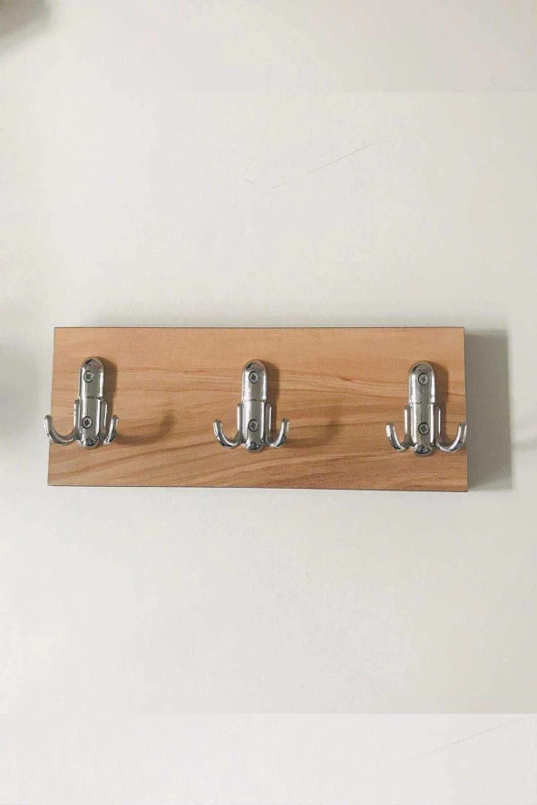 Modilayn Püskül Ahşap Kapı Arkası Amerikan Askı, 6'Lı Duvar Askısı 10X30 Cm - 3