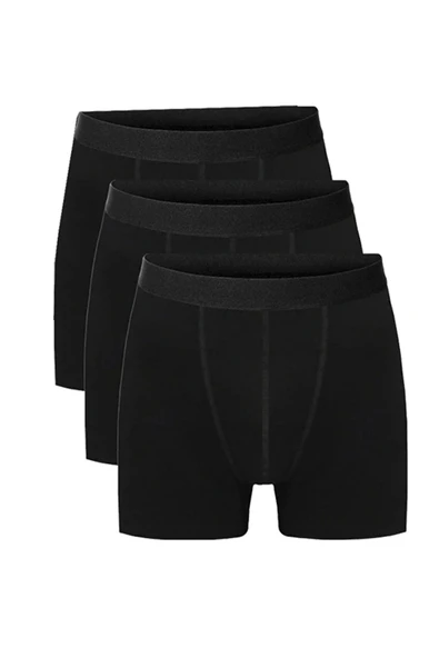 Erkek Pamuklu 6'lı Gri Atlet ve 6'lı Siyah Boxer 12 Parça Set - 2