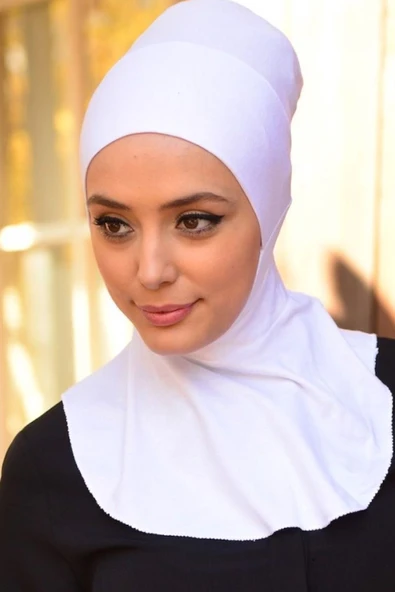 Kadın Penye Boyunluklu Bone Siyah Beyaz 2'li Set - 3