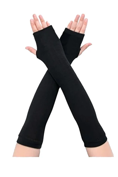 Kadın Penye Fırfırlı Bone Namaz Kolluğu Siyah 2'li Set - 3