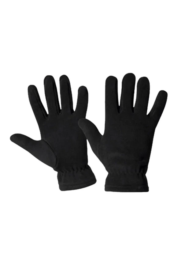 Unisex Termal İçlik Alt Üst Takım Polar Eldiven Polar Kulaklık Termal Maske Set Siyah - 2