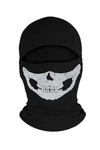 Unisex Siyah Kurukafa Termal Kar Maskesi İskelet Maske - 3