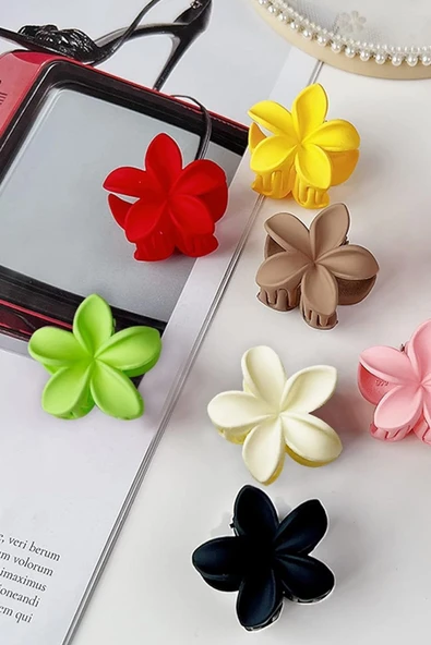 Rengarenk Lotus Çiçeği 8CM Toka 2 Adet - 3