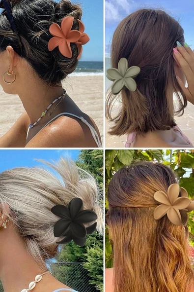 Rengarenk Lotus Çiçeği 8CM Toka 2 Adet - 4