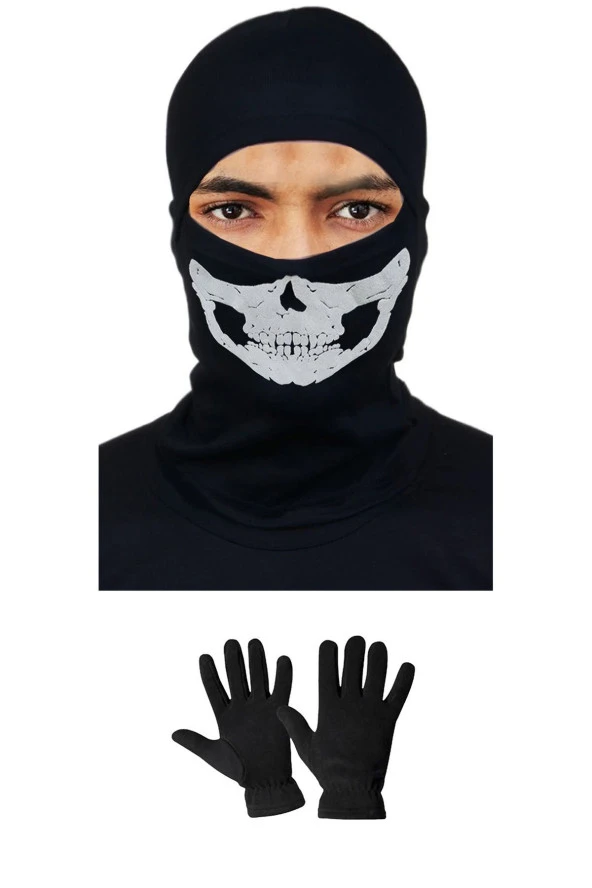 Termal Unisex Kurukafa Kar Maskesi Polar Eldiven Set