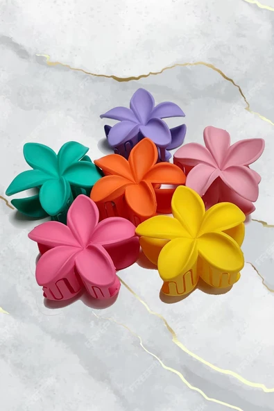 Rengarenk Lotus Çiçeği 8CM Toka 2 Adet - 2