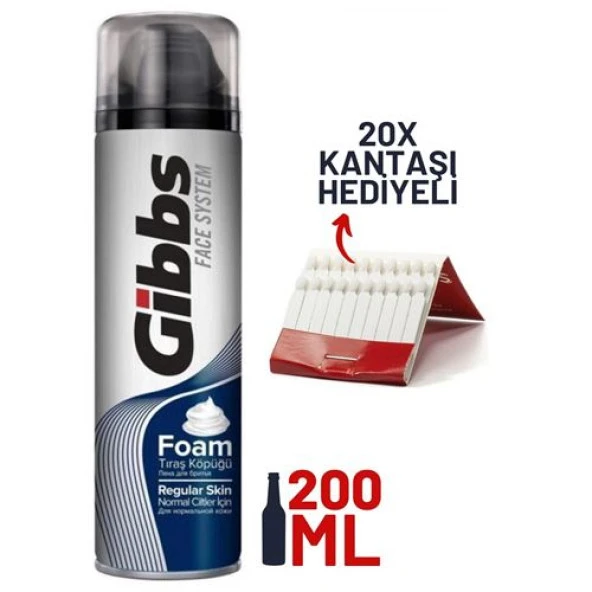 Gibbs 200 Ml Tıraş Köpüğü 20 Adet Kantaşı Seti 716718