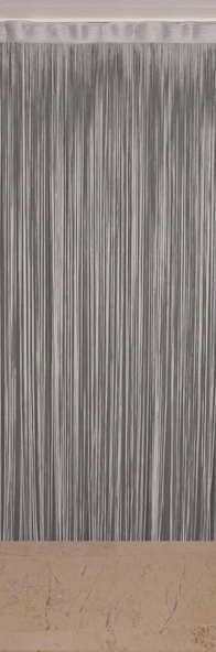 DÜZ İP GRİ RUSTİK EN 100 CM BOY 210 CM HAZIR İP PERDE - Resim 3